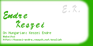 endre keszei business card